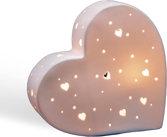 Heart - Handmade Porcelain Table Lamp