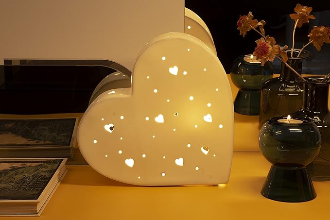 Heart - Handmade Porcelain Table Lamp