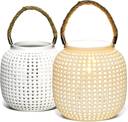 Handcrafted Porcelain Lantern Table Lamp