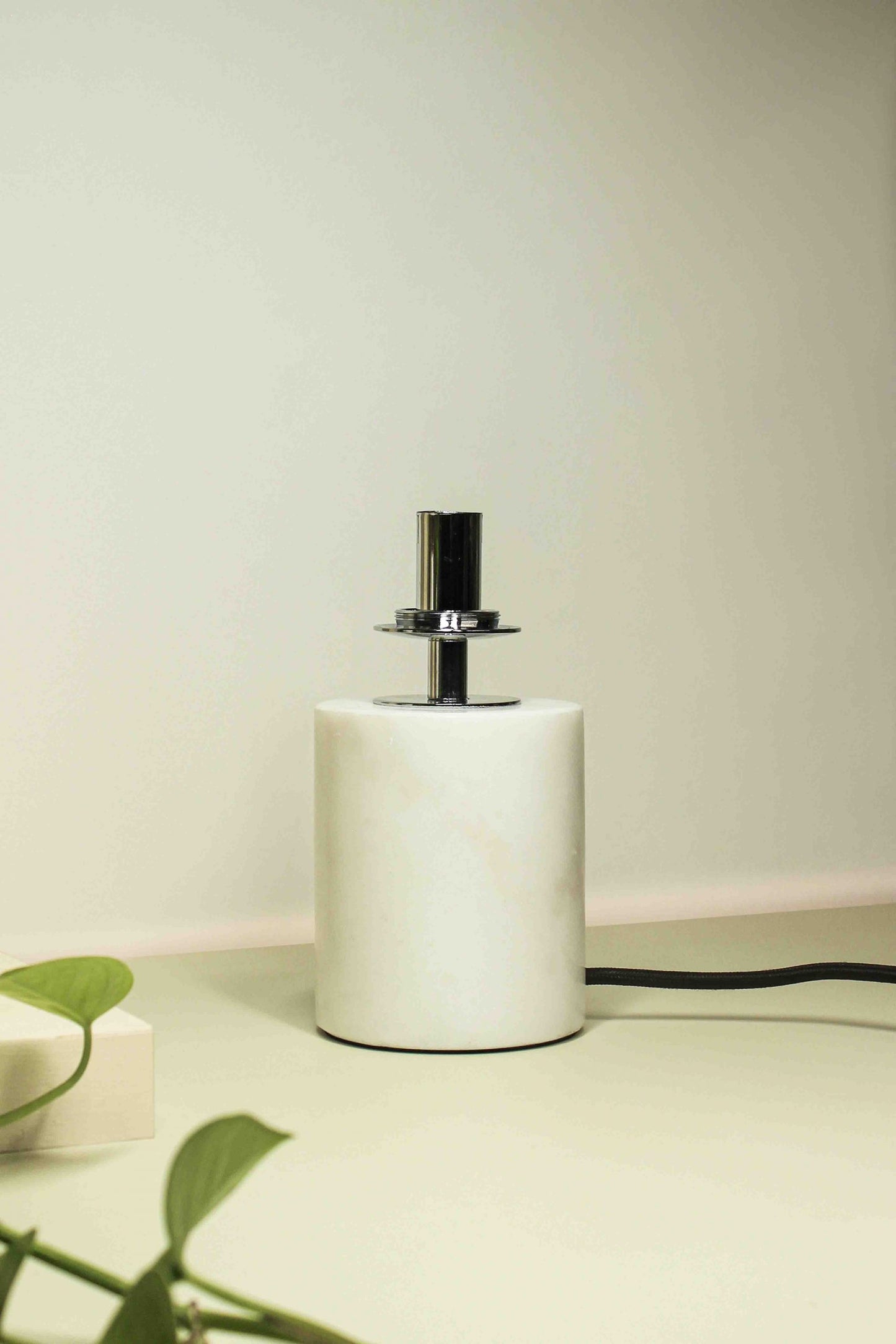 Hand Blown Glass Lamp with Marble Base - Mercury