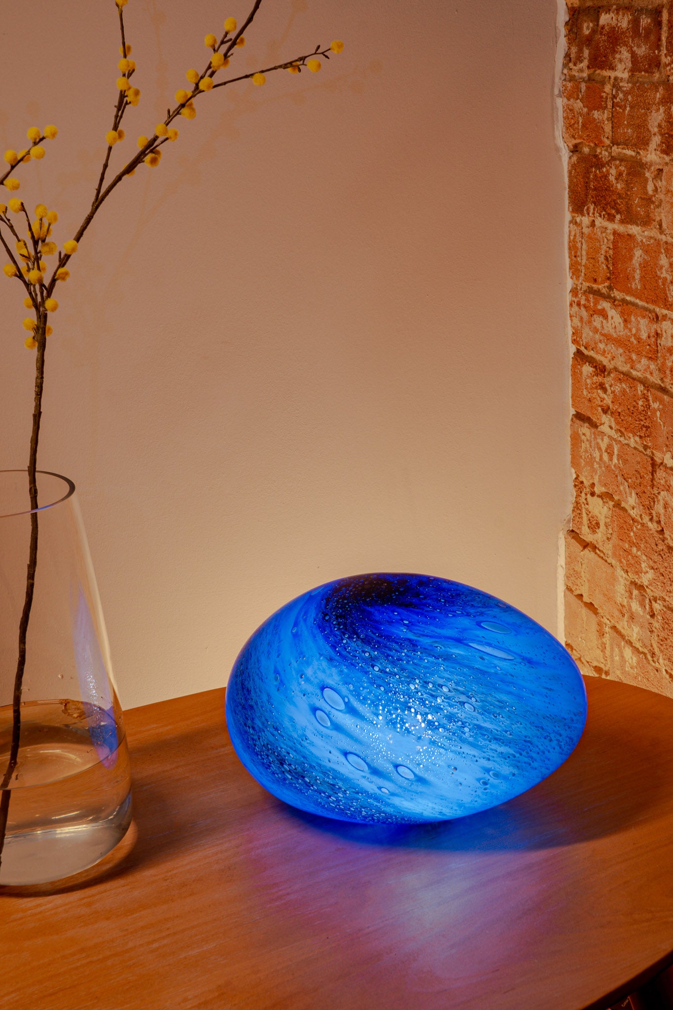 Nebula- HandBlown Glass Lamp - Pebble