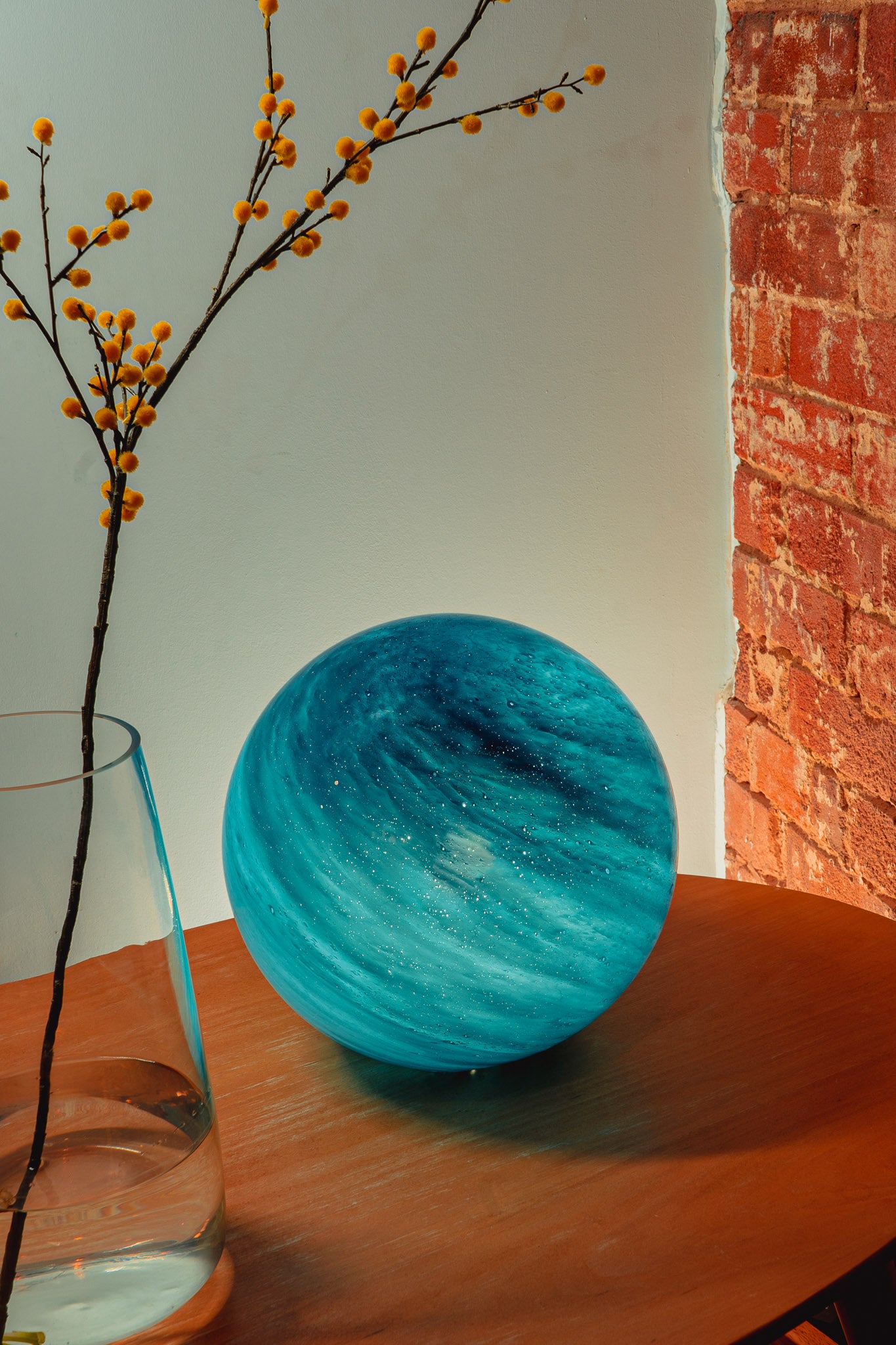 Blue Planet - Large HandBlown Glass Lamp