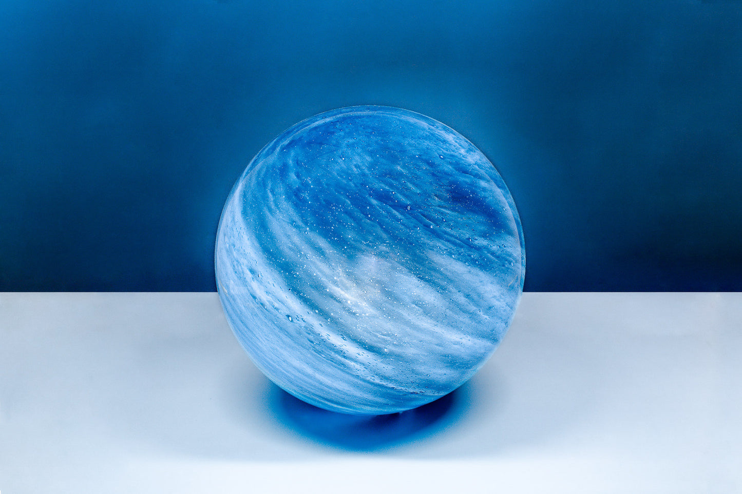 Blue Planet - Large HandBlown Glass Lamp