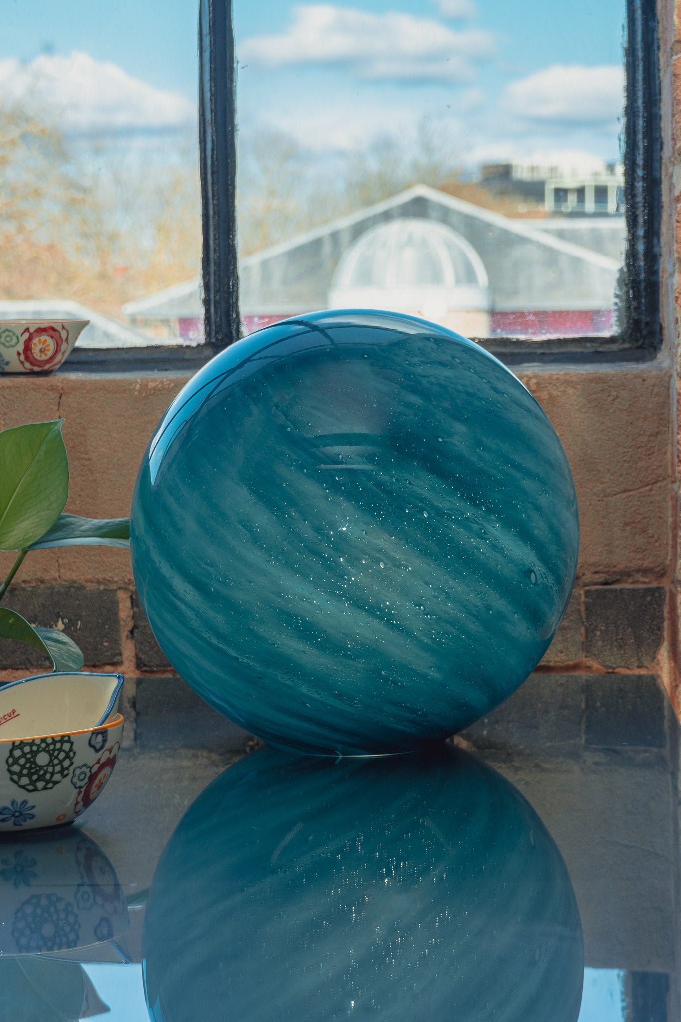 Blue Planet - Large HandBlown Glass Lamp
