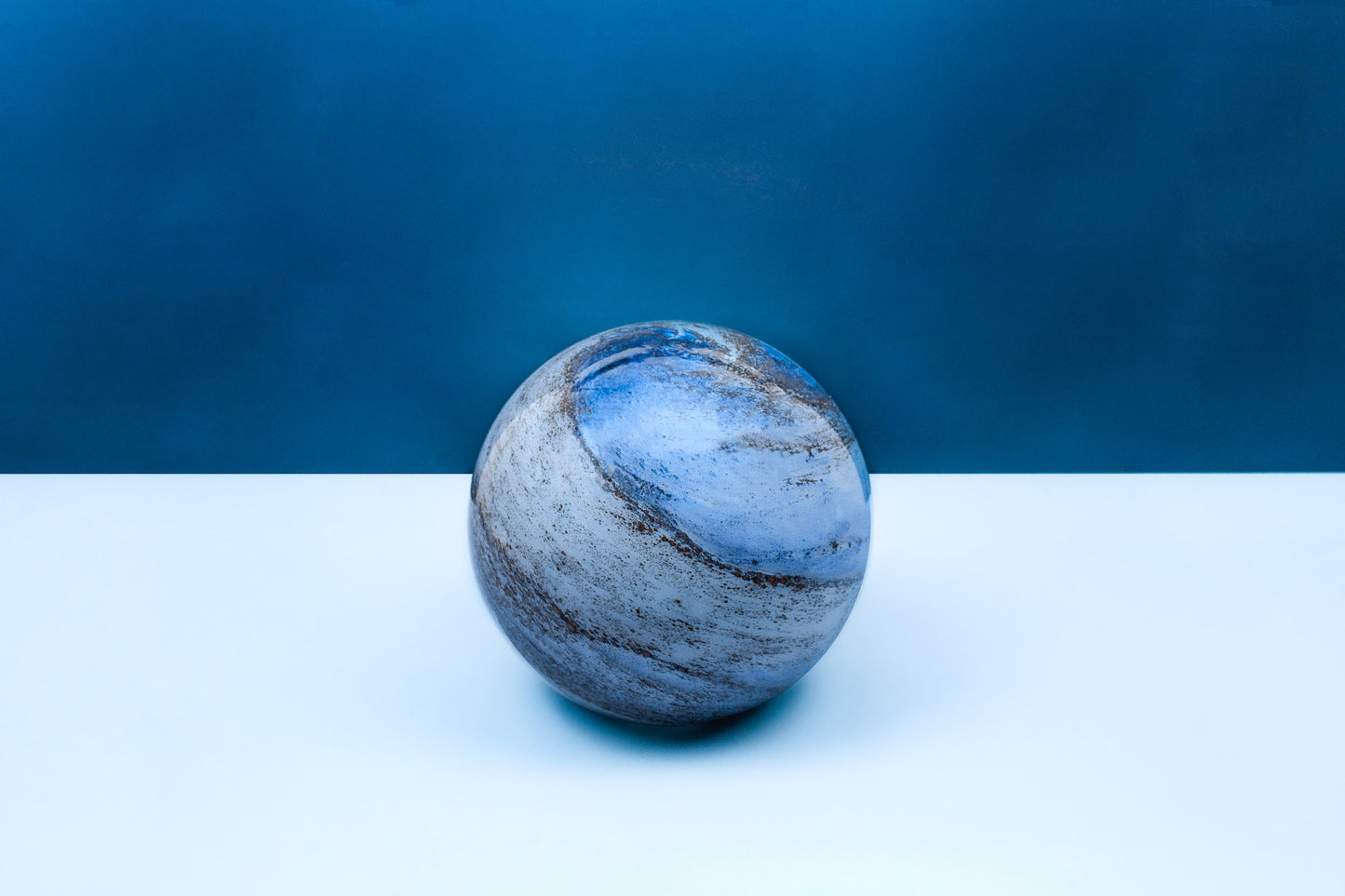 Cloudy Copper - Small HandBlown Glass Lamp