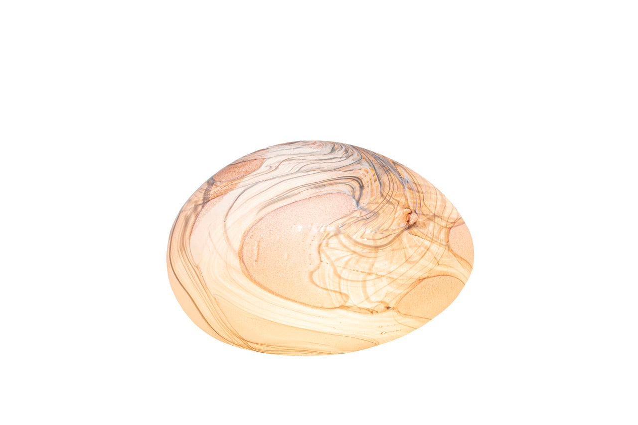 Calacatta- HandBlown Glass Lamp - Pebble