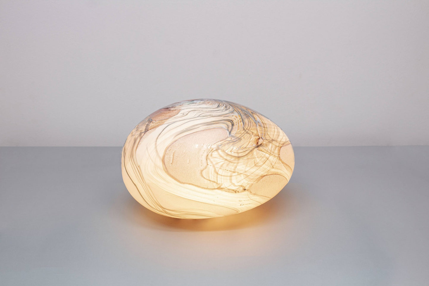 Calacatta- HandBlown Glass Lamp - Pebble