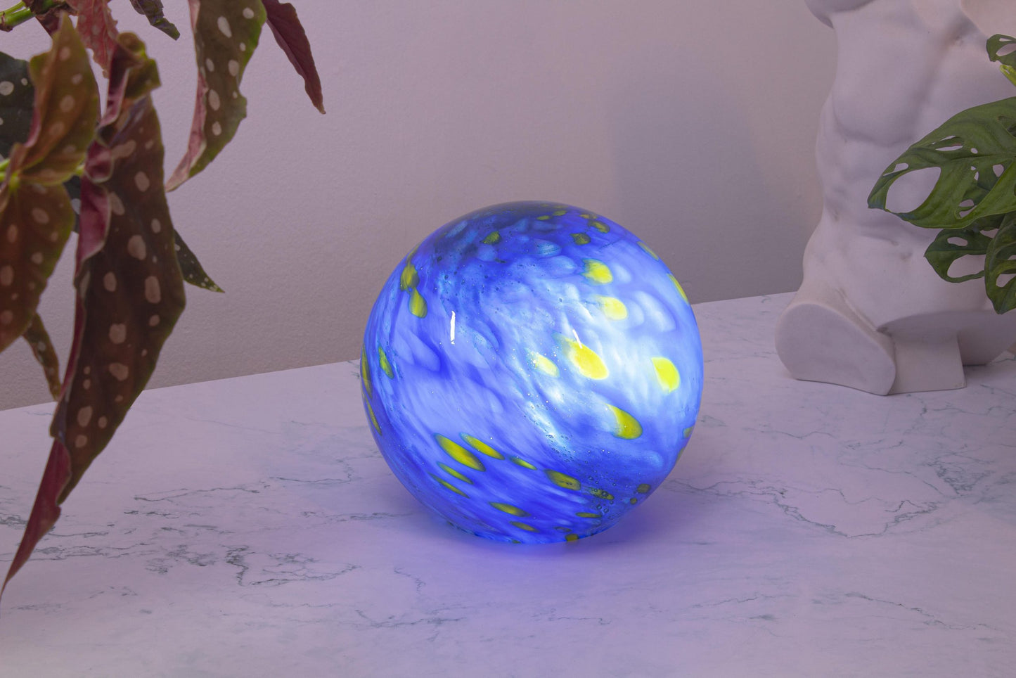 Peacock - Small HandBlown Glass Lamp