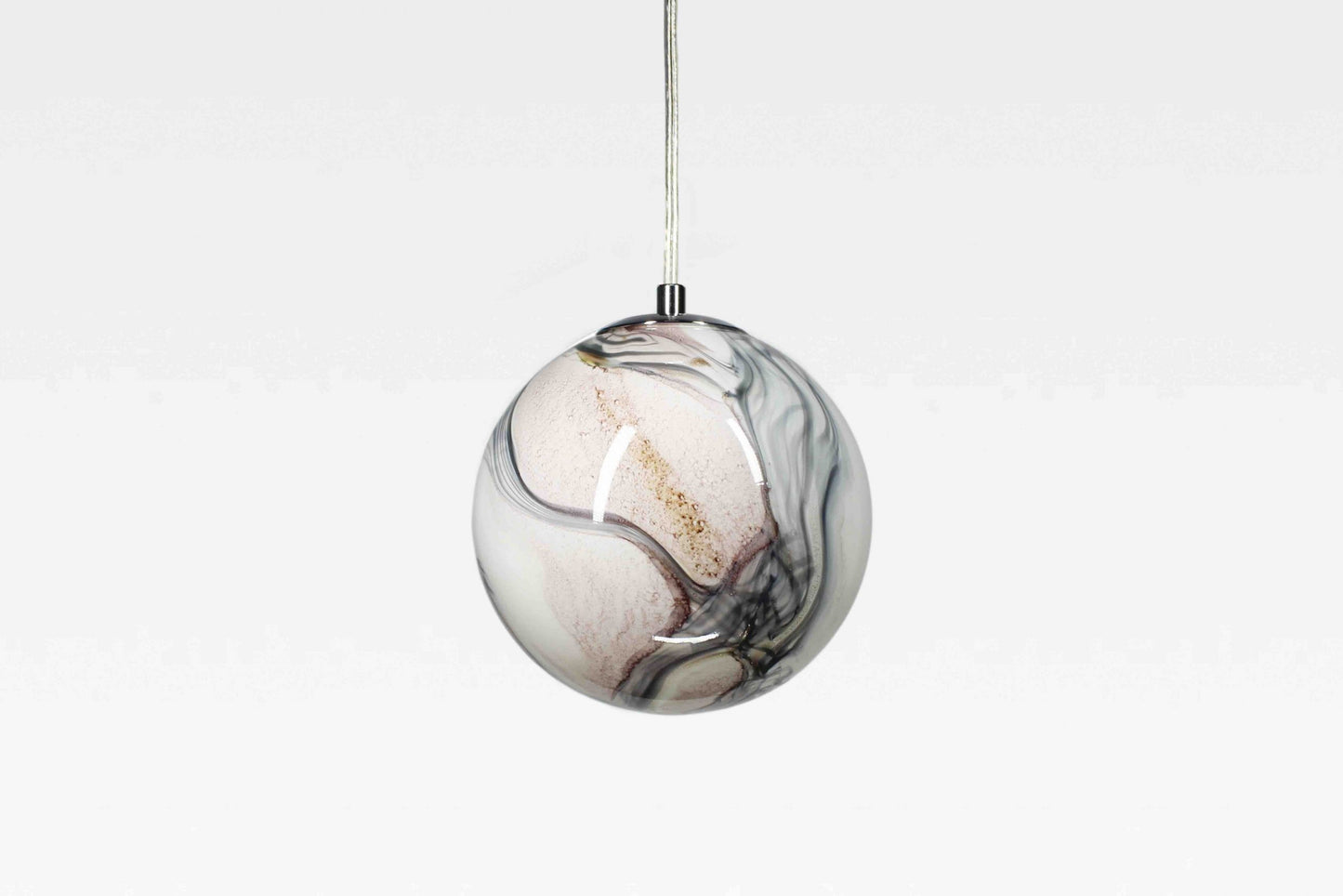 Pink Cala - Handblown Glass Pendant Lamp – Adjustable Ceiling Light with Bulb Included