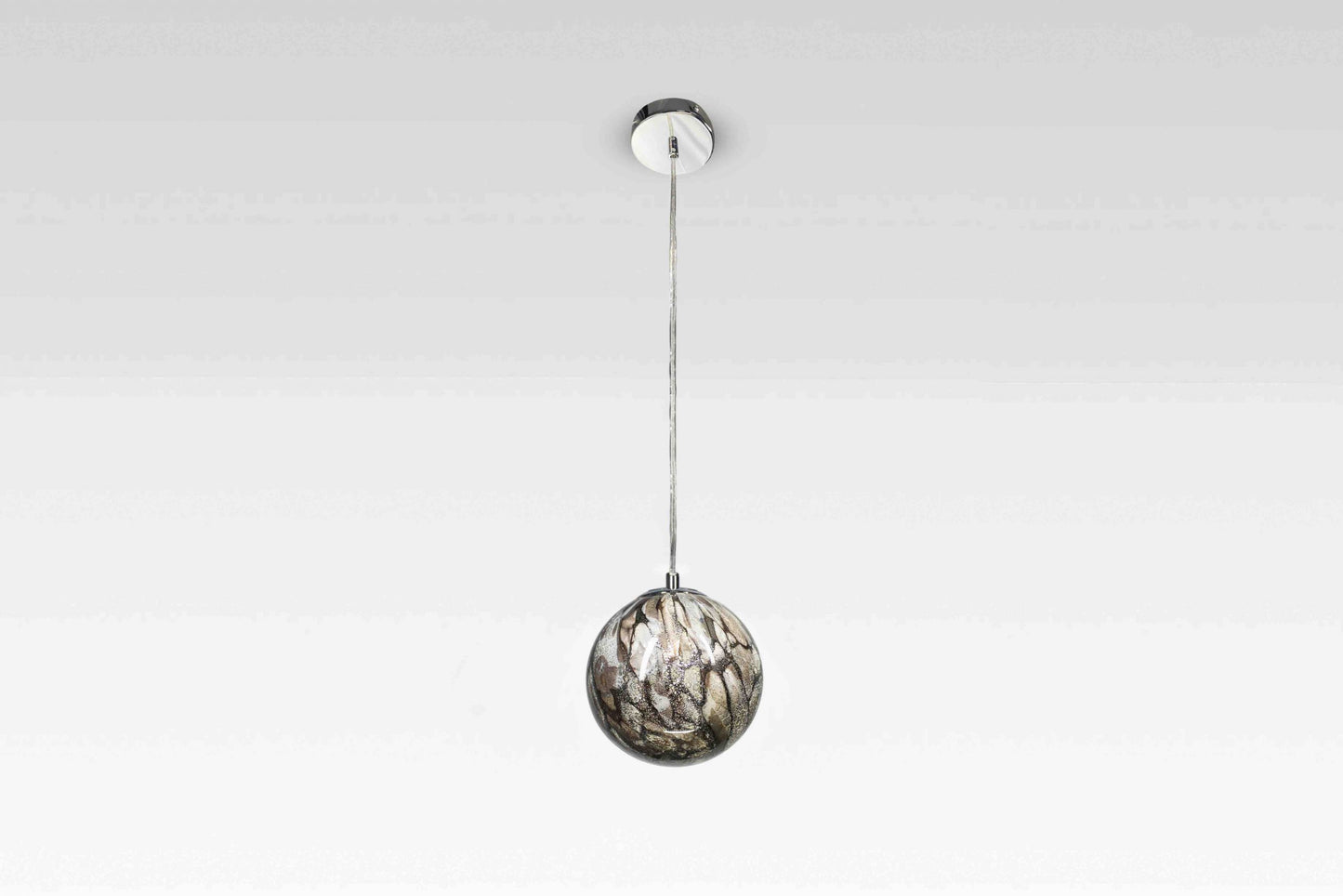 Smoky Quartz - Handblown Glass Pendant Lamp – Adjustable Ceiling Light with Bulb Included