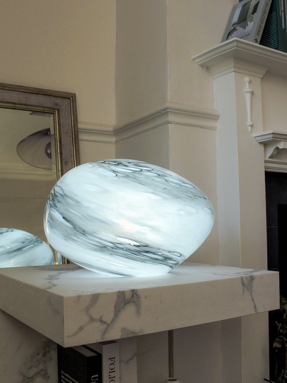 Marble Stone - HandBlown Glass Lamp - Large Pebble - Limited Edition