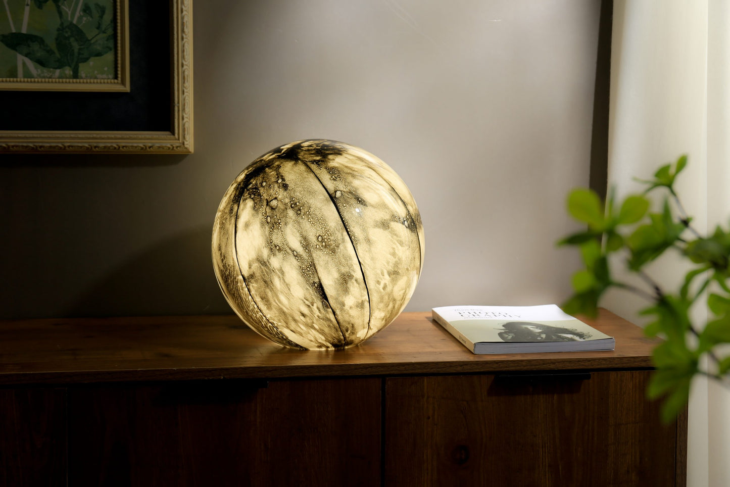 Handblown Colour-Changing Glass Sphere Lamp - Large