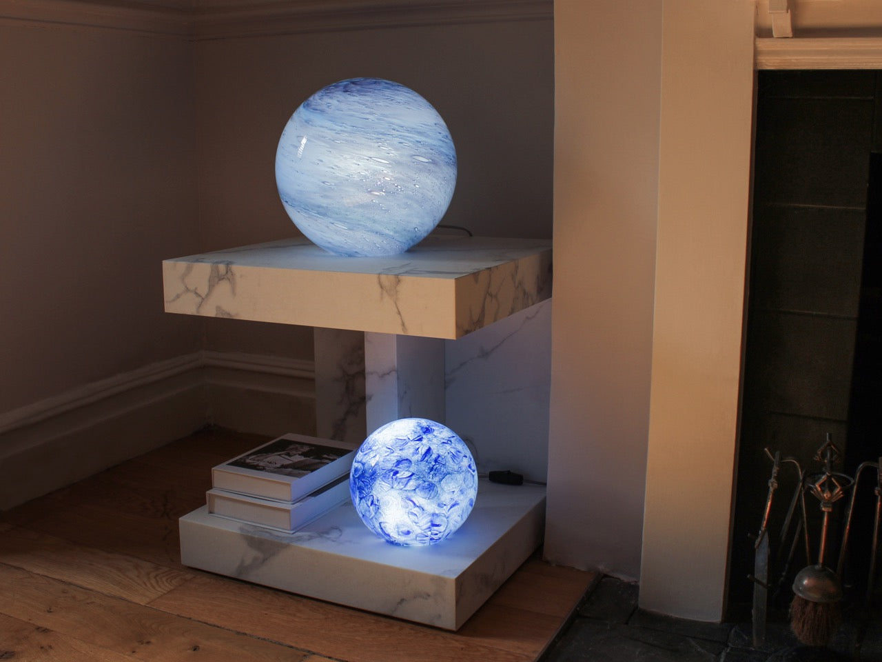 Cobalt Sky- Small HandBlown Glass Lamp