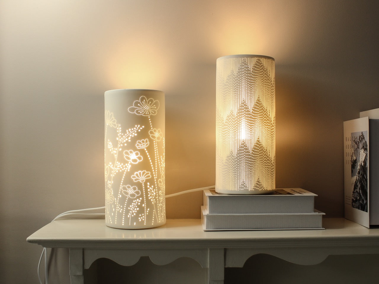 Handmade Tassels Porcelain Column Lamp