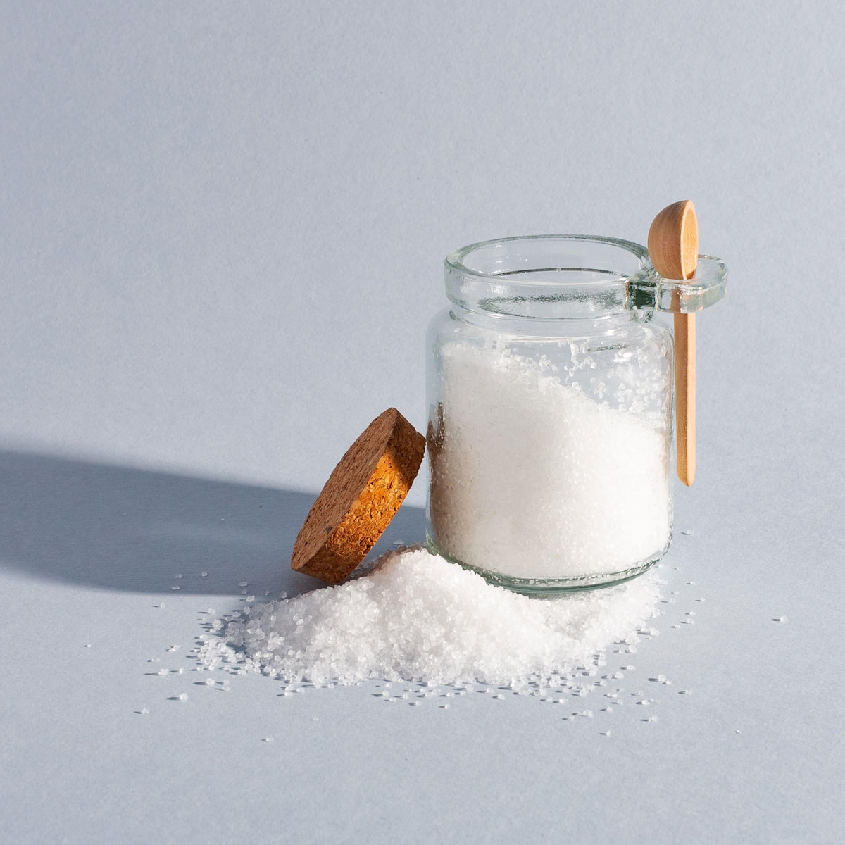 Jar With Cork Lid And Spoon.