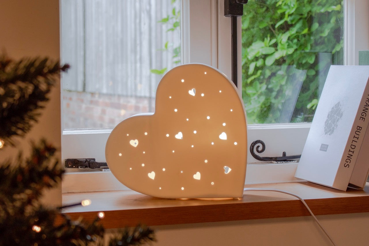 Heart - Handmade Porcelain Table Lamp