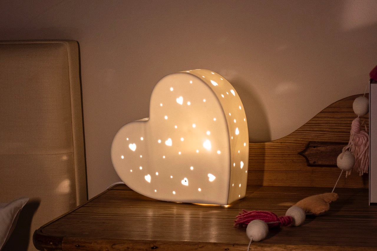 Heart - Handmade Porcelain Table Lamp