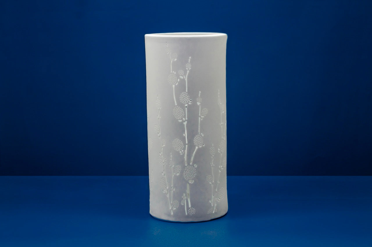 Handmade Blooming Branches Porcelain Column Lamp