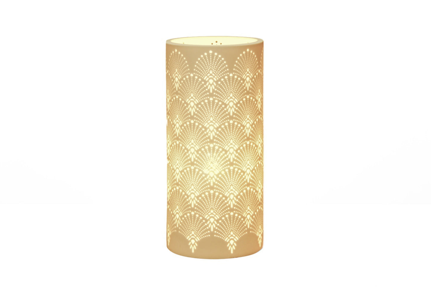 Handmade Peacock Flair Porcelain Column Lamp