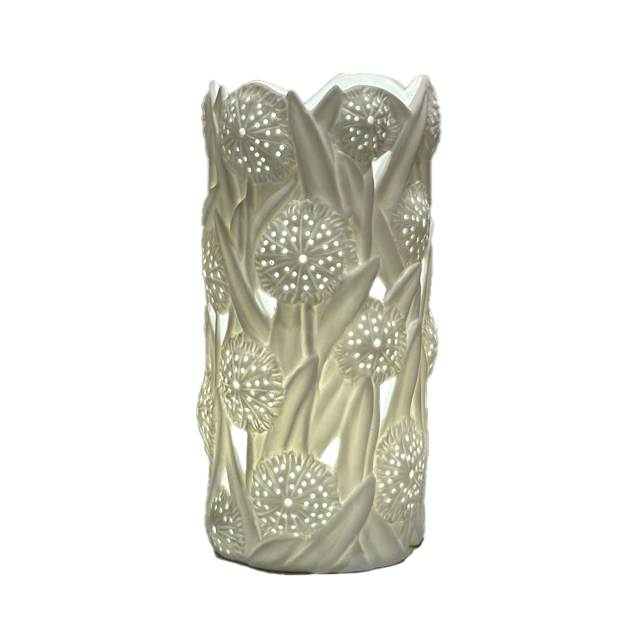Dandelion 3D Textured Ceramic Touch Lamp – Rechargeable & Dimmable