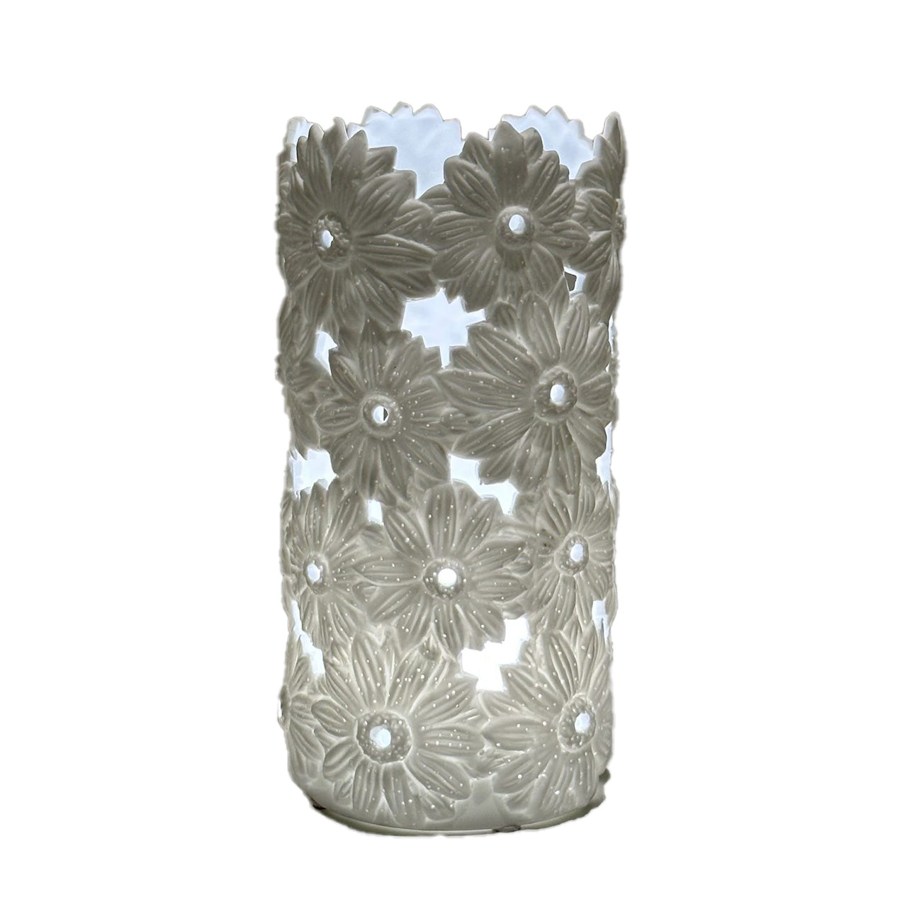 Daisies 3D Textured Ceramic Touch Lamp – Rechargeable & Dimmable