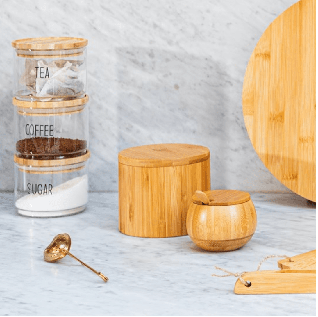 Bamboo Spice Jar With Spoon.