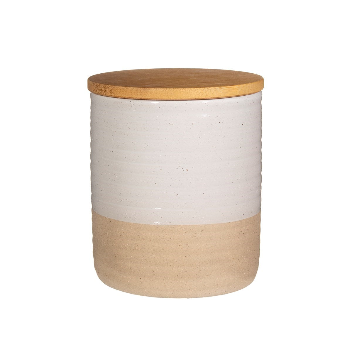 Rustic White Half Glazed Jar