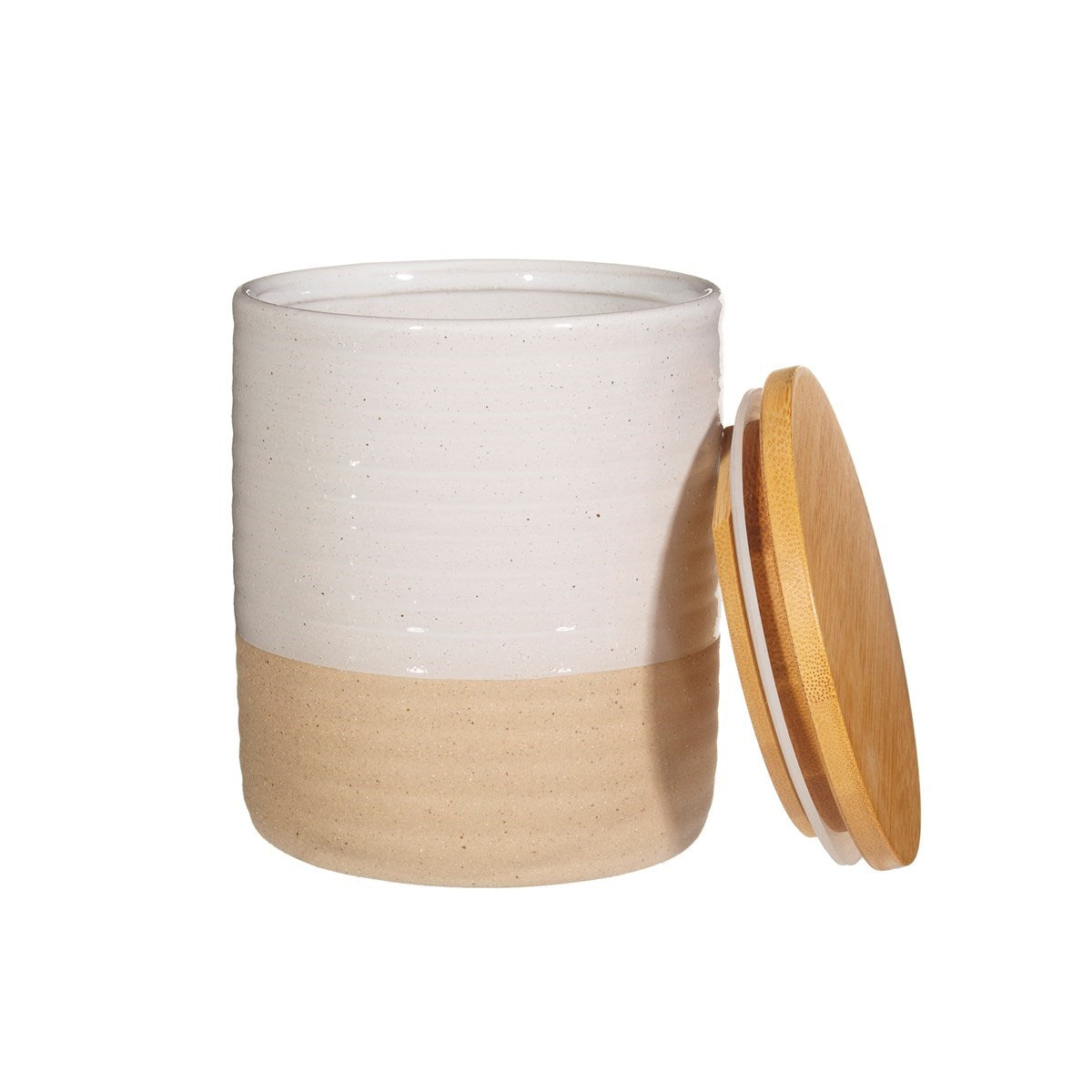 Rustic White Half Glazed Jar