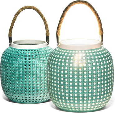 Handcrafted Porcelain Lantern Table Lamp