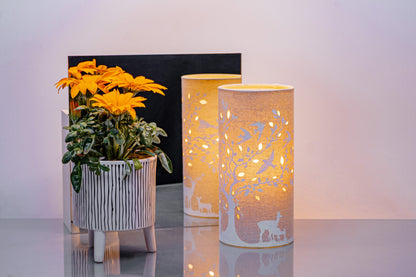 Deer and Birds Fabric Lamp