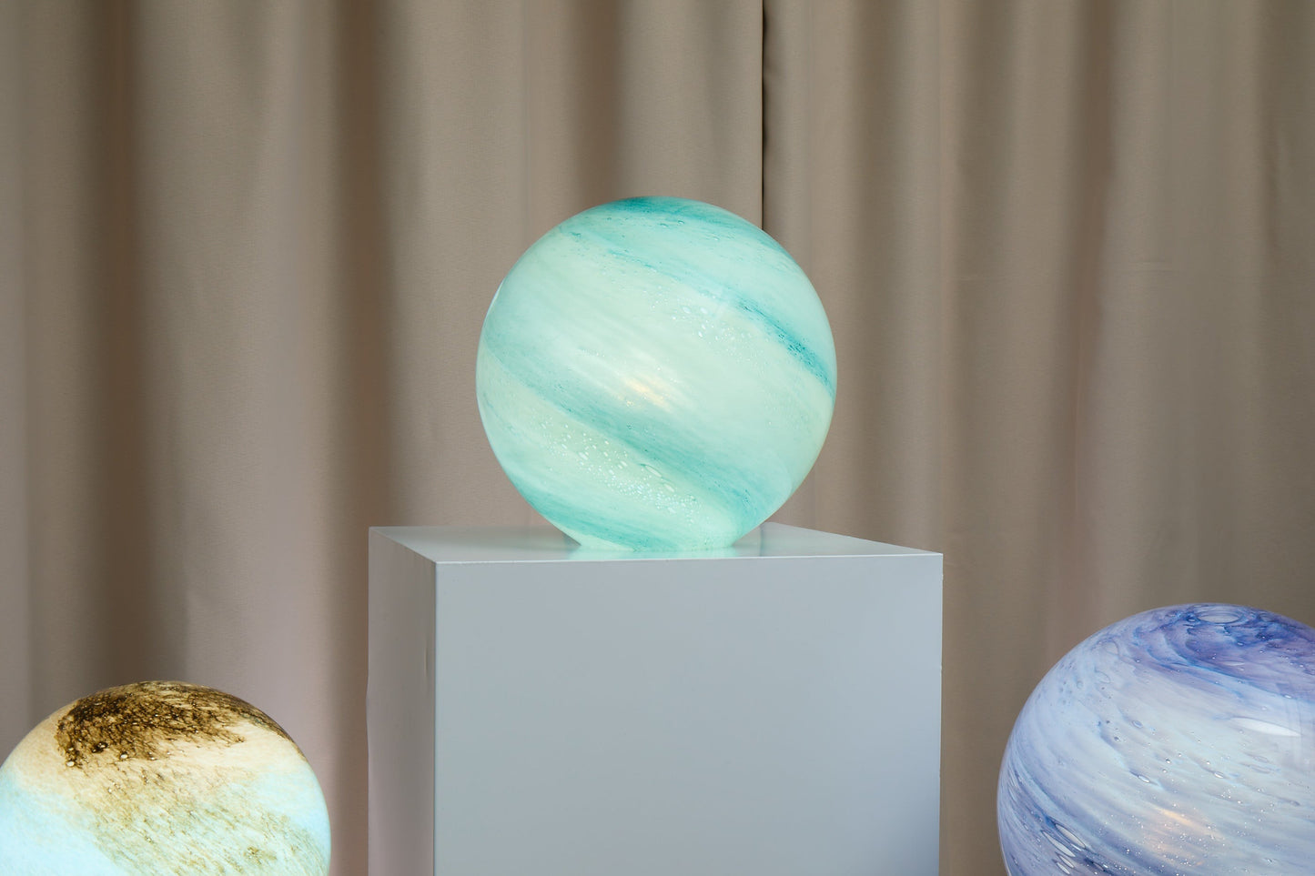 Handblown Glass Sphere Lamp 28cm | Colour Changing, Remote & App