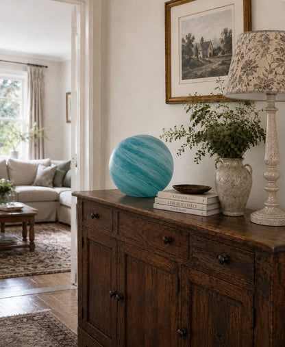 Handblown Glass Sphere Lamp 28cm | Colour Changing, Remote & App