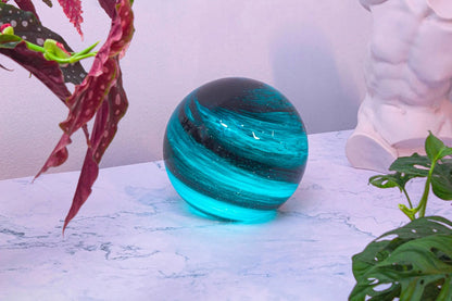 Handblown Glass Sphere Lamp 18cm | Colour Changing, Remote & App