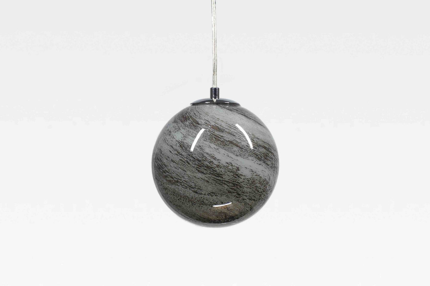 Mercury Swirl - Handblown Glass Pendant Lamp – Adjustable Ceiling Light with Bulb Included