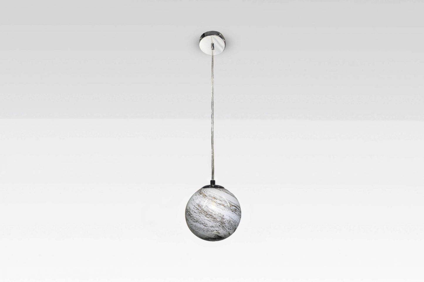 Mercury Swirl - Handblown Glass Pendant Lamp – Adjustable Ceiling Light with Bulb Included