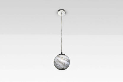 Mercury Swirl - Handblown Glass Pendant Lamp – Adjustable Ceiling Light with Bulb Included