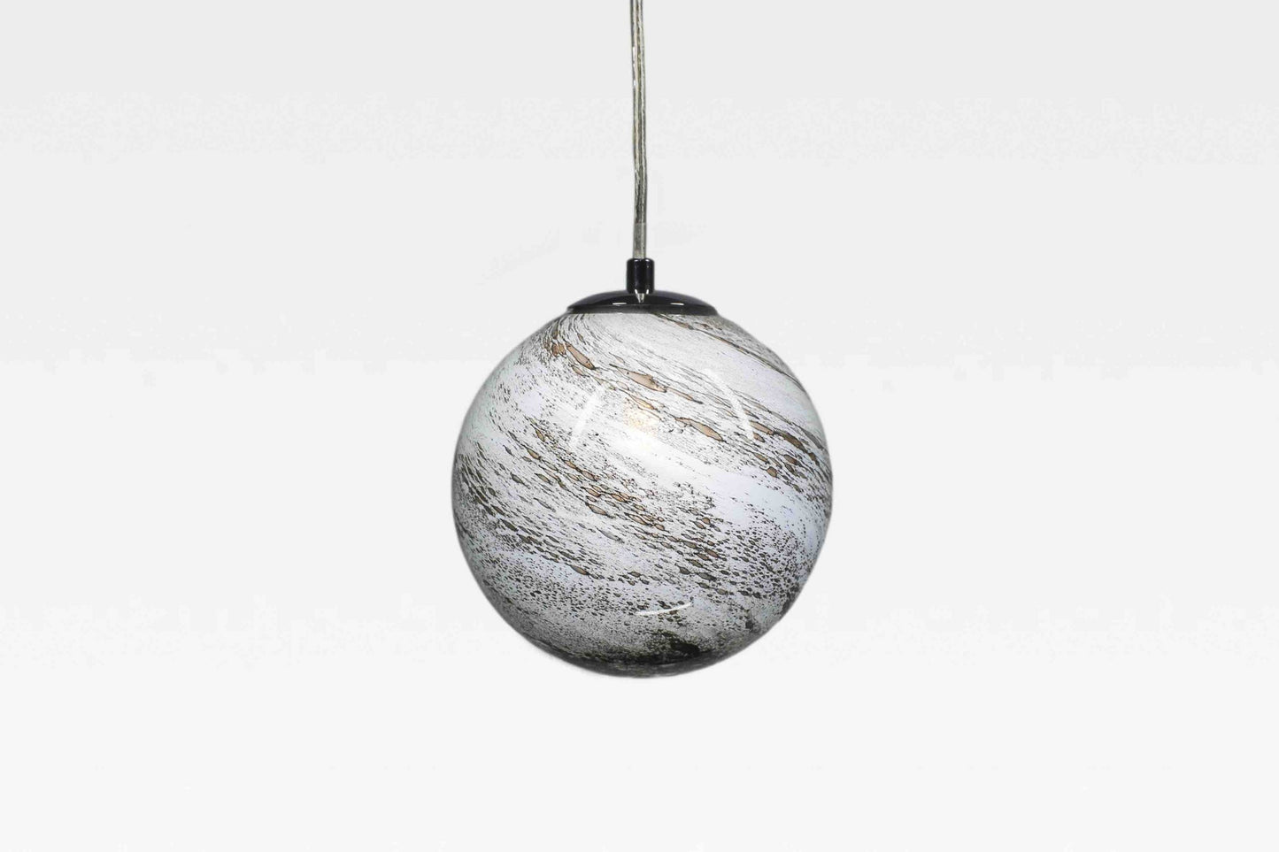 Mercury Swirl - Handblown Glass Pendant Lamp – Adjustable Ceiling Light with Bulb Included