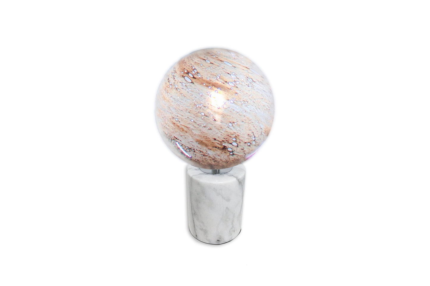 Handblown Glass Lamp with Marble Base