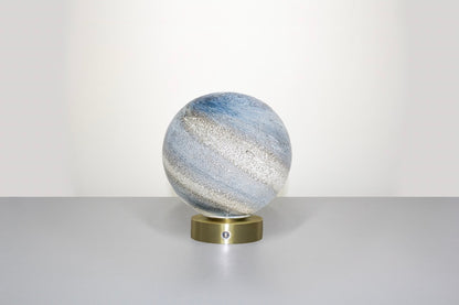 Cordless Rechargeable Chrome based Glass lamp  - Sand & Sea