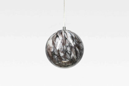 Smoky Quartz - Handblown Glass Pendant Lamp – Adjustable Ceiling Light with Bulb Included