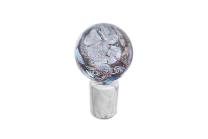 Handblown Glass Lamp with Marble Base