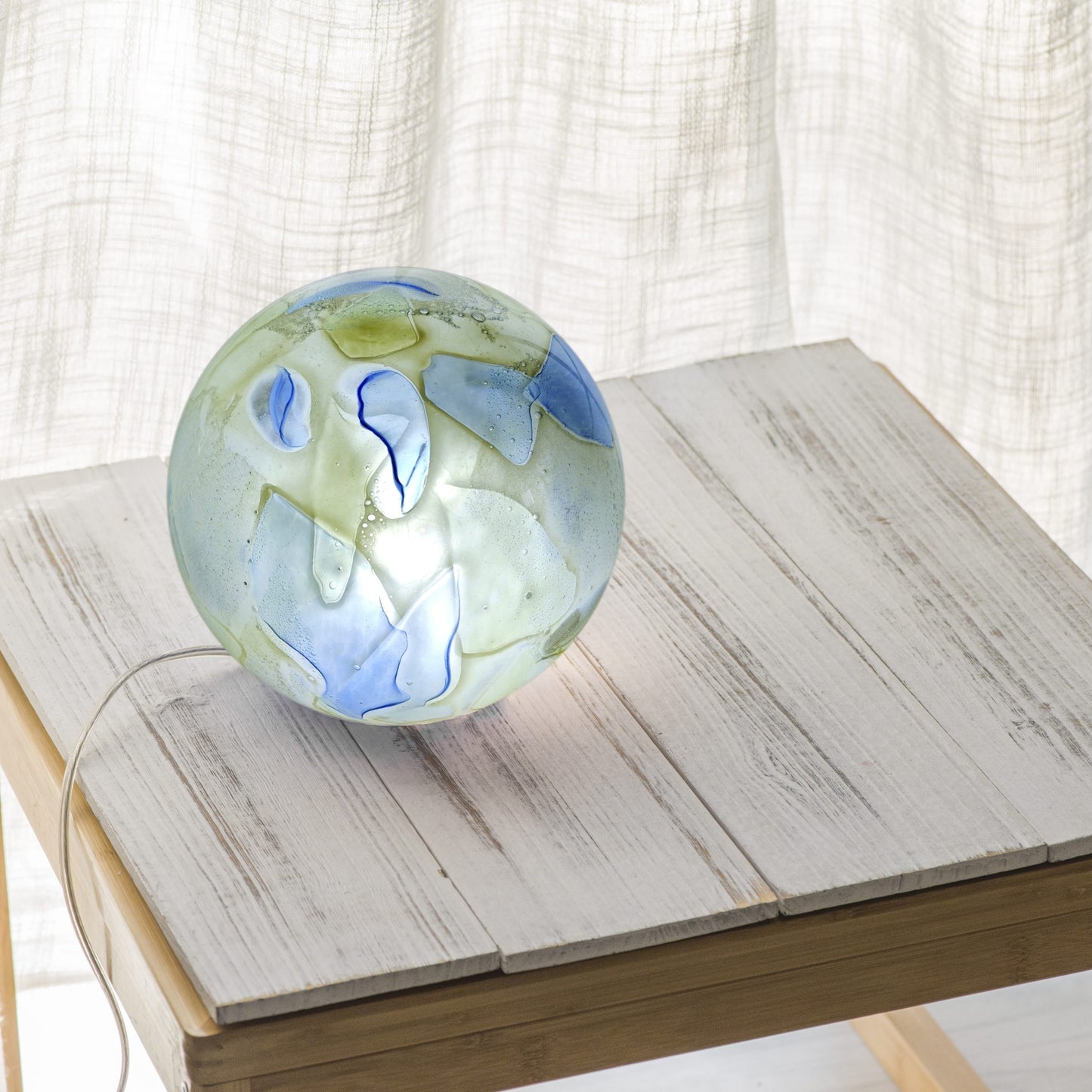 Handblown Colour-Changing Glass Sphere Lamp - Small