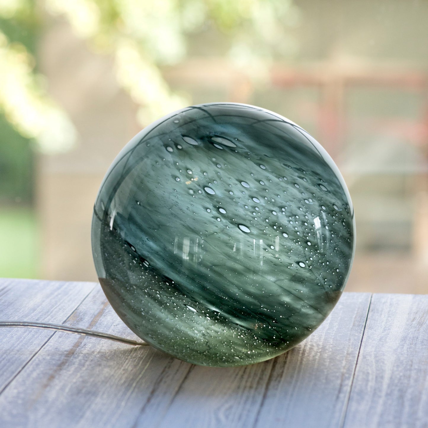 Handblown Colour-Changing Glass Sphere Lamp - Large