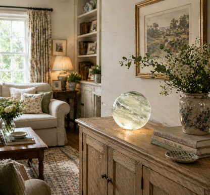 Handblown Glass Sphere Lamp 28cm | Colour Changing, Remote & App