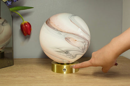 Cordless Rechargeable Chrome based Glass lamp  - Quartz