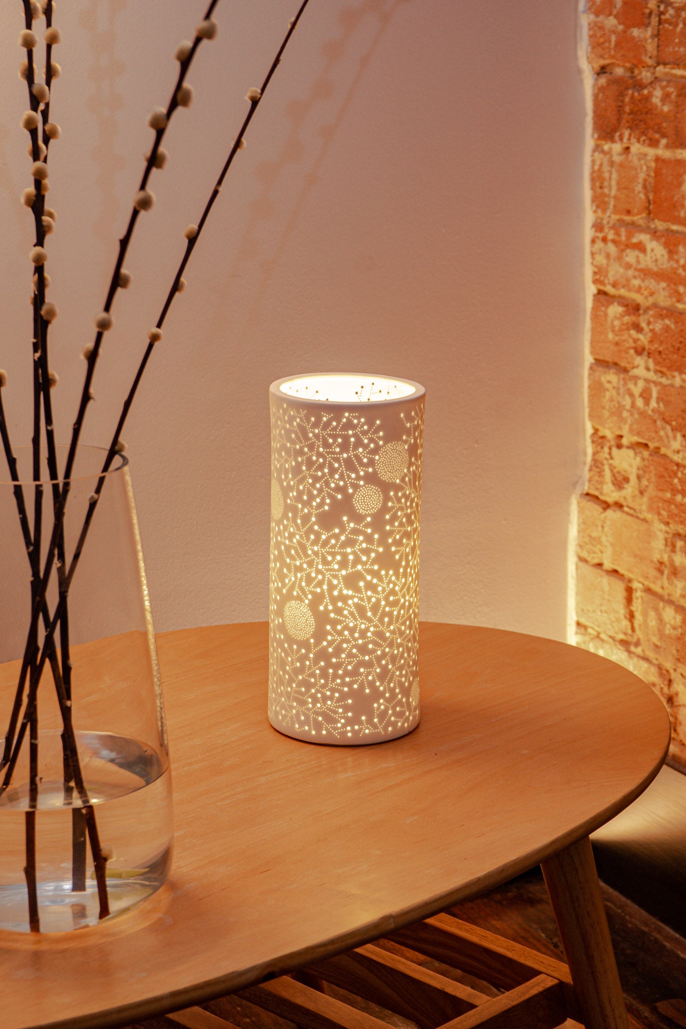 Handmade Sparkles Porcelain Column Lamp
