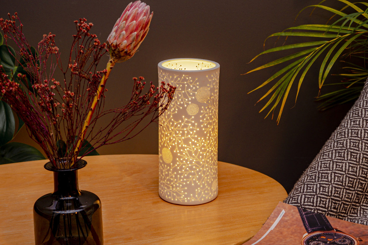 Handmade Sparkles Porcelain Column Lamp