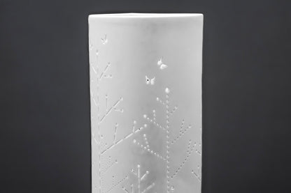 Handmade Butterflies Porcelain Column Lamp