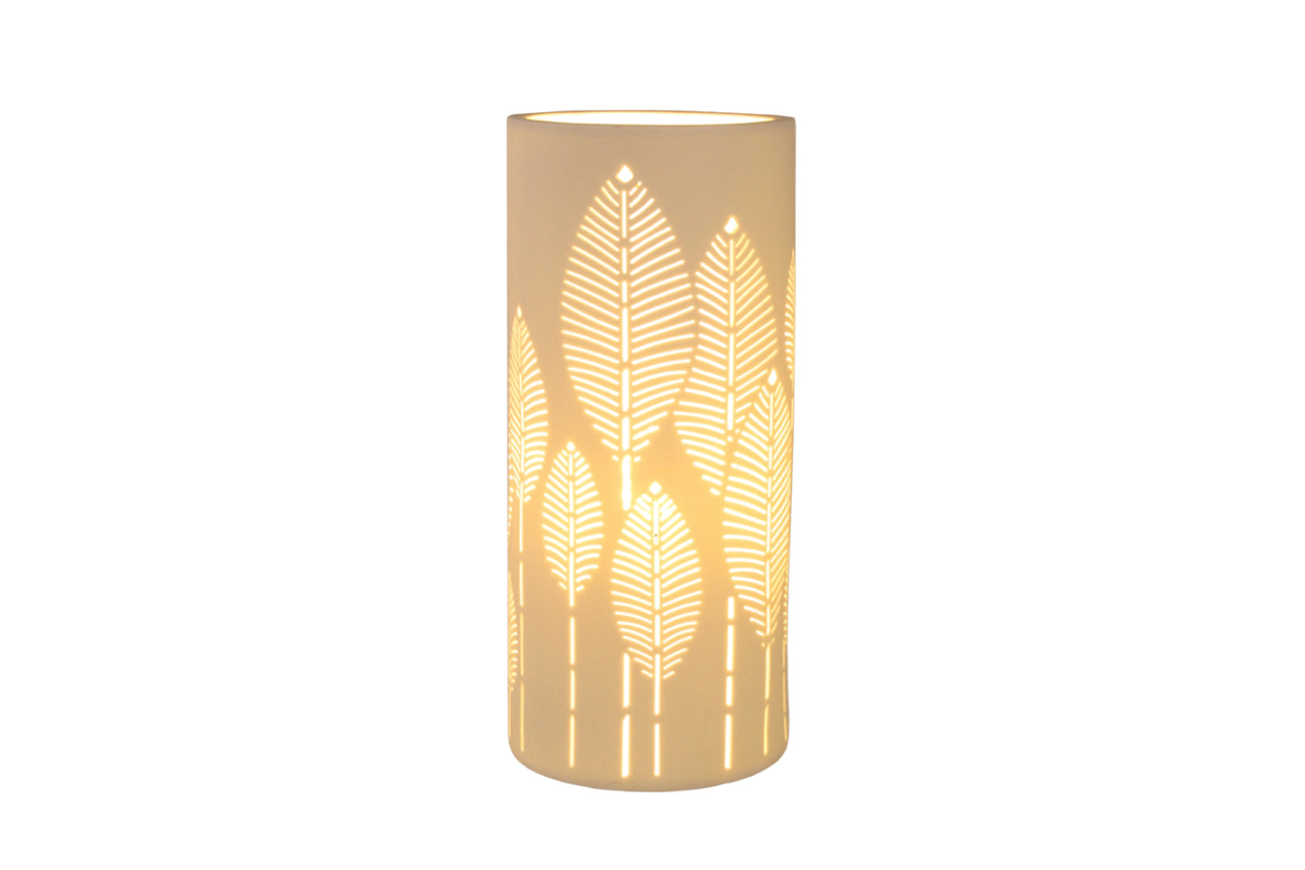 Handmade Botanical Leaves Porcelain Column Lamp