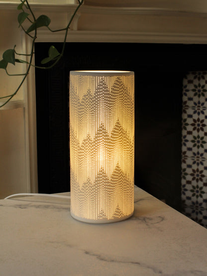 Handmade Tassels Porcelain Column Lamp